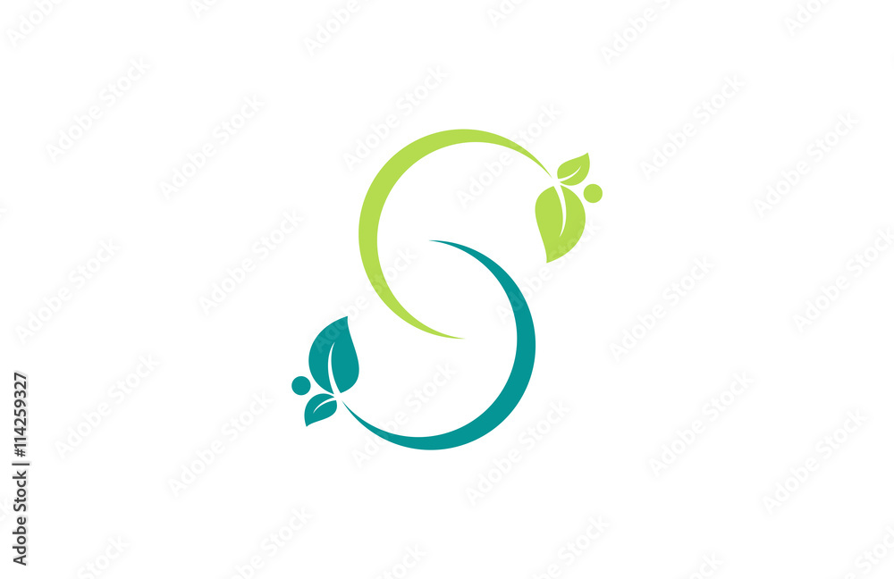 s circle leaf vector logo s circle leaf vector logo