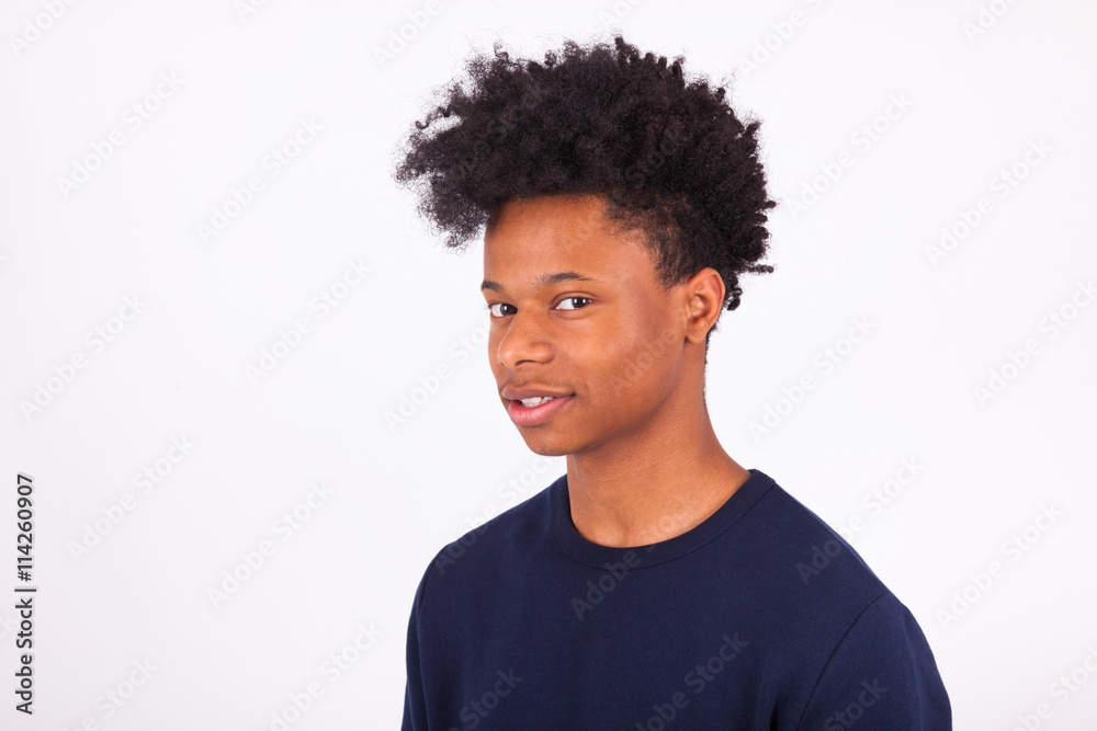 Happy young african american man isolated on white background - Happy young african american man isolated on white background -