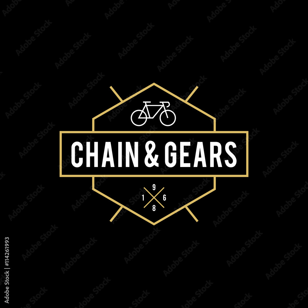 Typographic Bicycle Label Design and Logo Typographic Bicycle Label Design and Logo