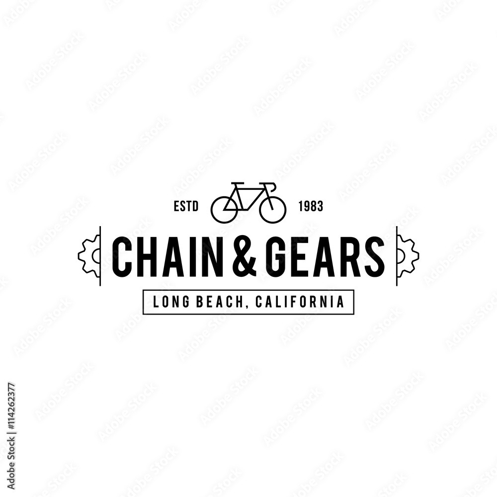 Fototapeta premium Typographic Bicycle Label Design and Logo
