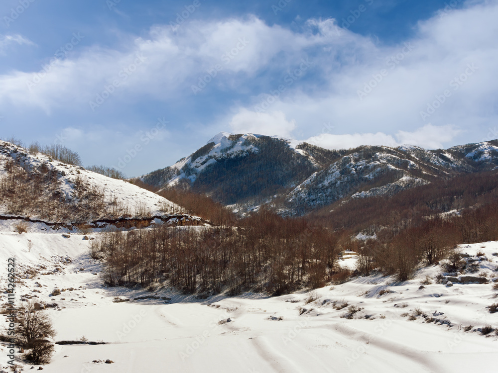 View of  National park Lovchen in winter, Montenegro