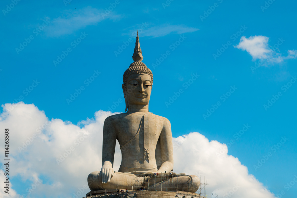 Obraz premium Big Buddha Mountain Manorom Mukdahan province.