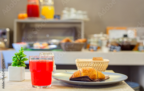 Croissant and orange juice