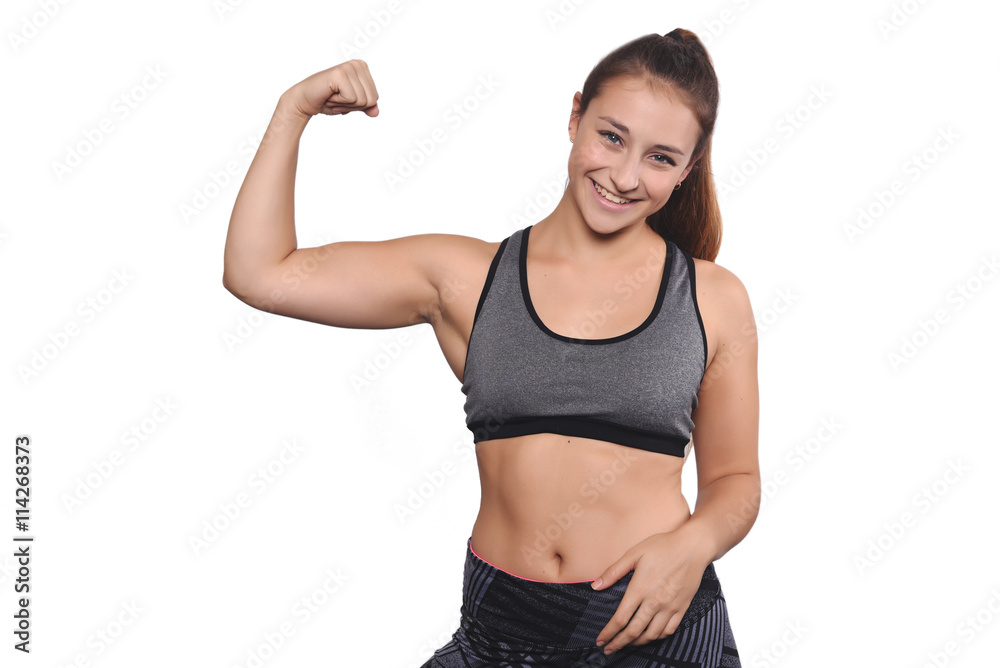 Portrait of beautiful and athlete young woman. Portrait of beautiful and athlete young woman.