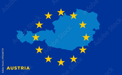 Flag of European Union with Austria on background