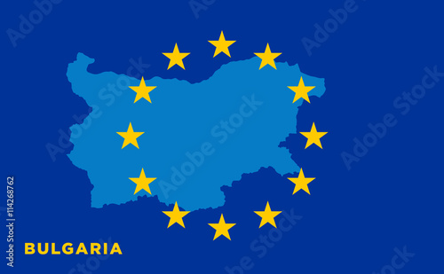 Flag of European Union with Bulgaria on background