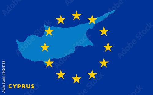 Flag of European Union with Cyprus on background