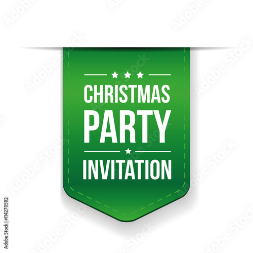 Christmas Party Invitation vector ribbon
