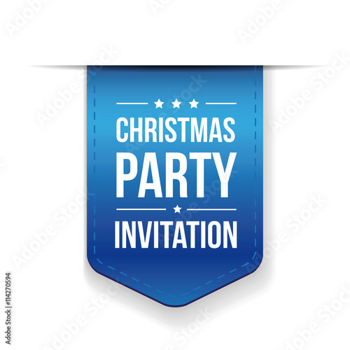 Christmas Party Invitation vector ribbon