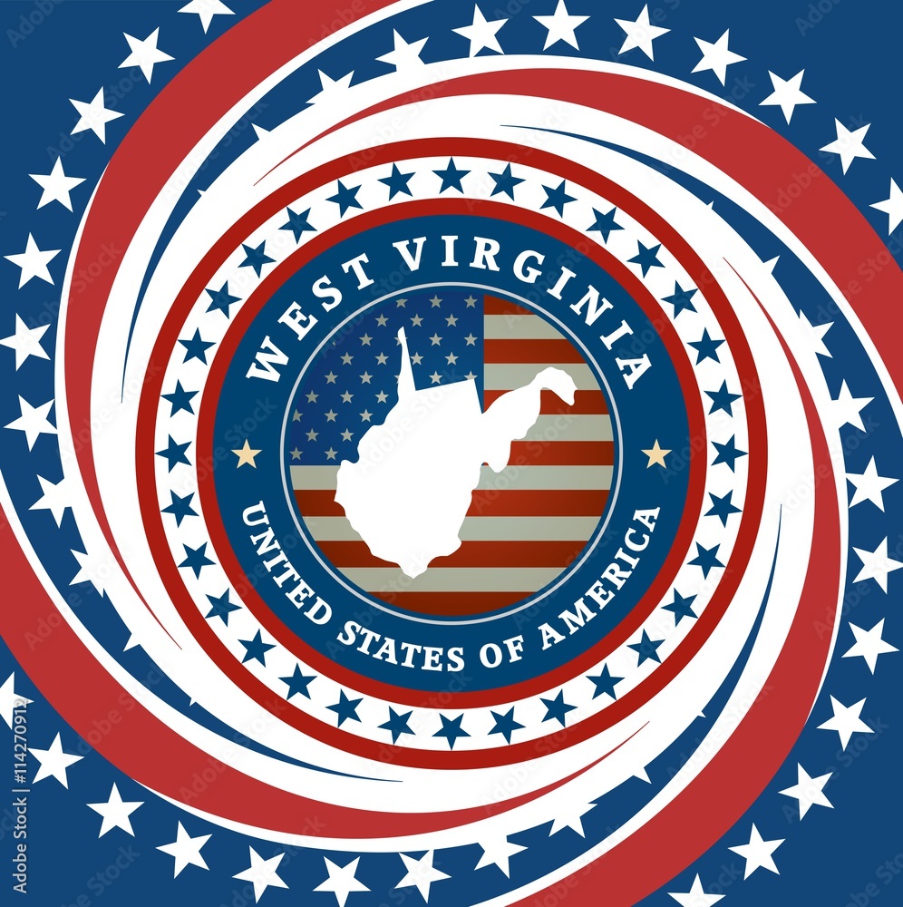 Vintage label West Virginia Stock Vector | Adobe Stock