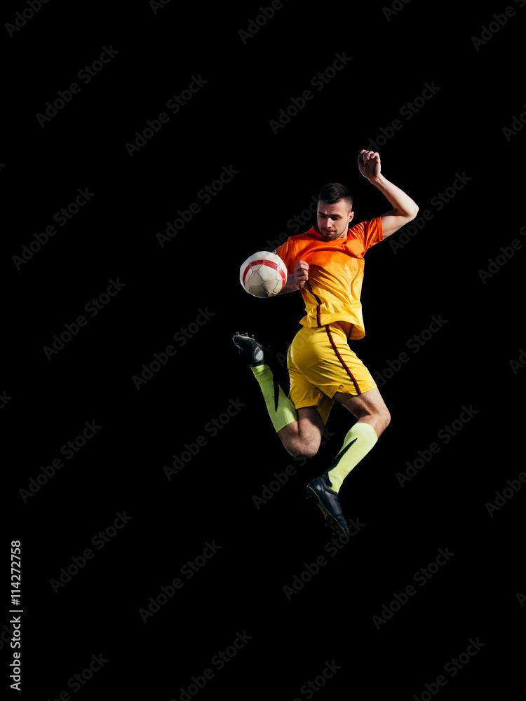 Professiona soccer player playing with ball Professiona soccer player playing with ball
