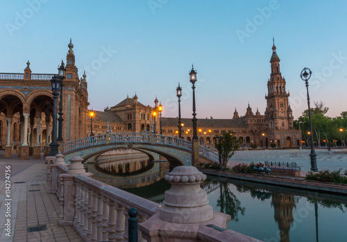 A view of  Spanish Square (Plaza de Espana) Seville, Spain