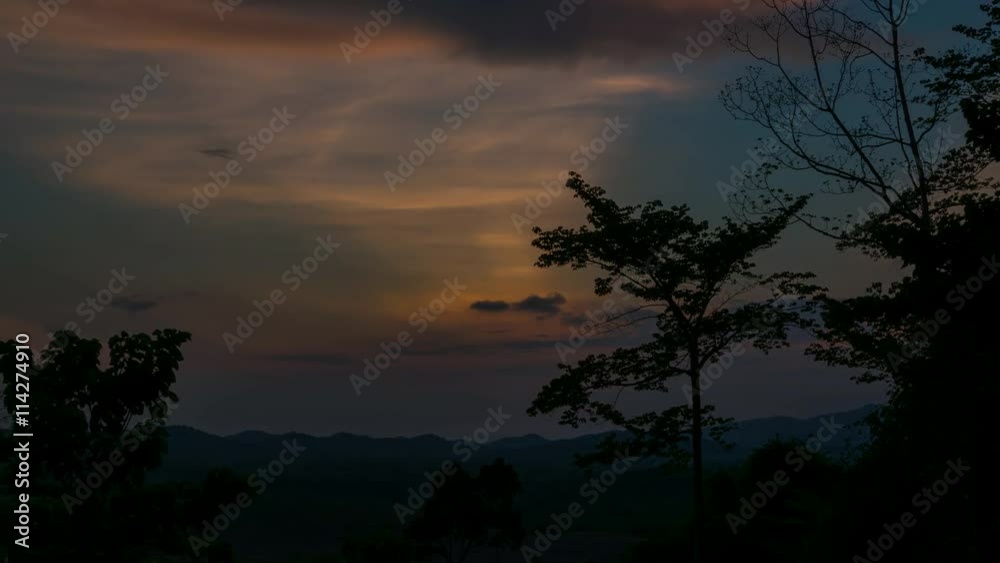 Sunset sky in evening time at Rubber tree in row at a rubber tree plantation natural latex with silhouette of tree at Khao Chamao Rayong, Timelapse Sunset sky in evening time at Rubber tree in row at a rubber tree plantation natural latex with silhouette of tree at Khao Chamao Rayong, Timelapse