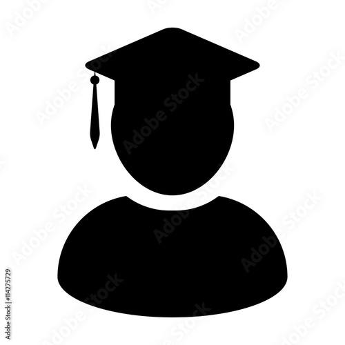 Student Icon - Male Graduation, Academic, Mortar Board, Education, Degree icon in glyph vector illustration