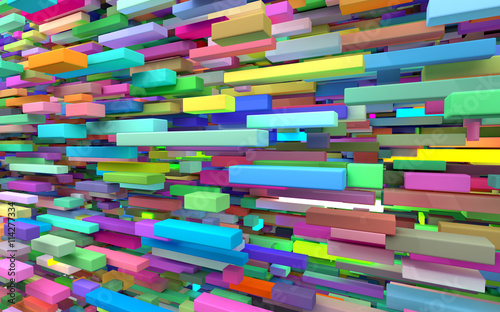 Abstract background of multi-colored cubes, 3D illustration