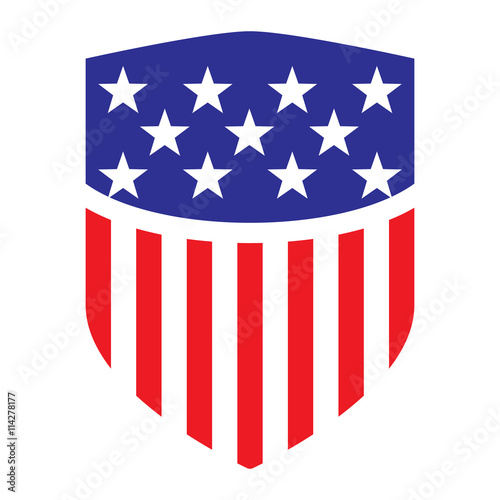 usa flag shield icon logo vector illustration. independence day. 4th of July