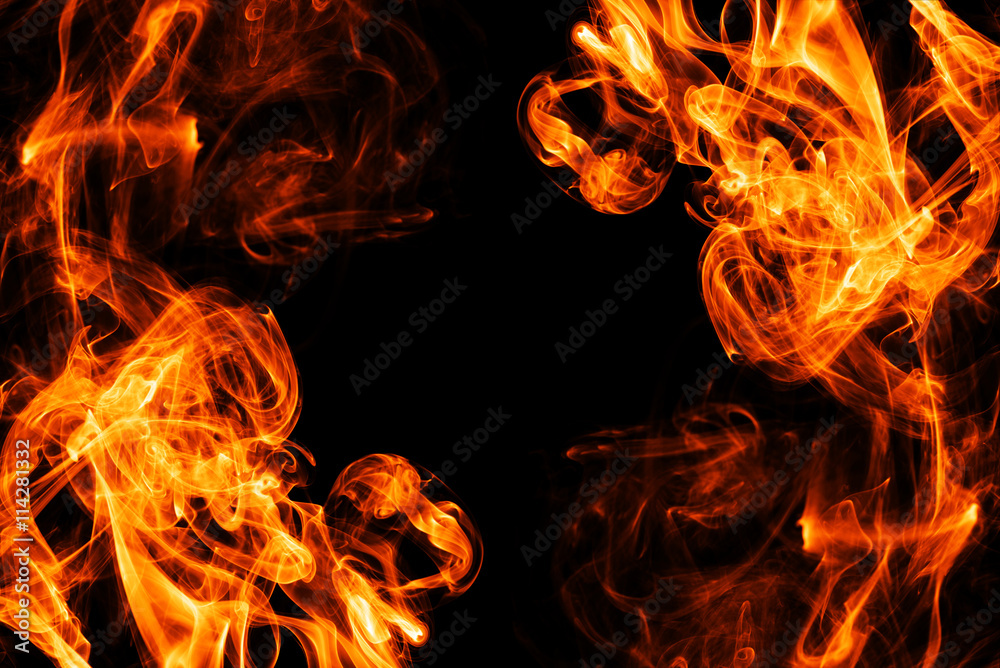 Fototapeta premium fire smoke abstract on black background with copy space concept fire style