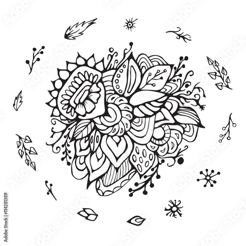 stock vector flower, doodle pattern. abstract art background
