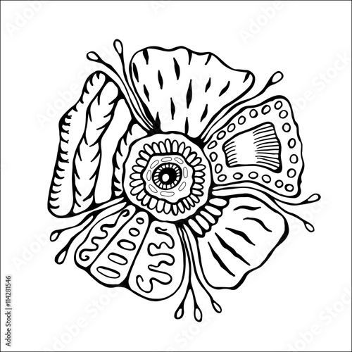 stock vector flower, doodle pattern. abstract art background
