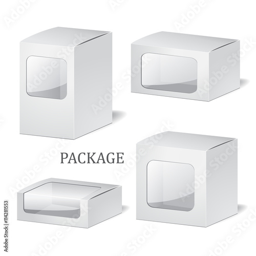 set of cadrboard package isolated box on the white background. m