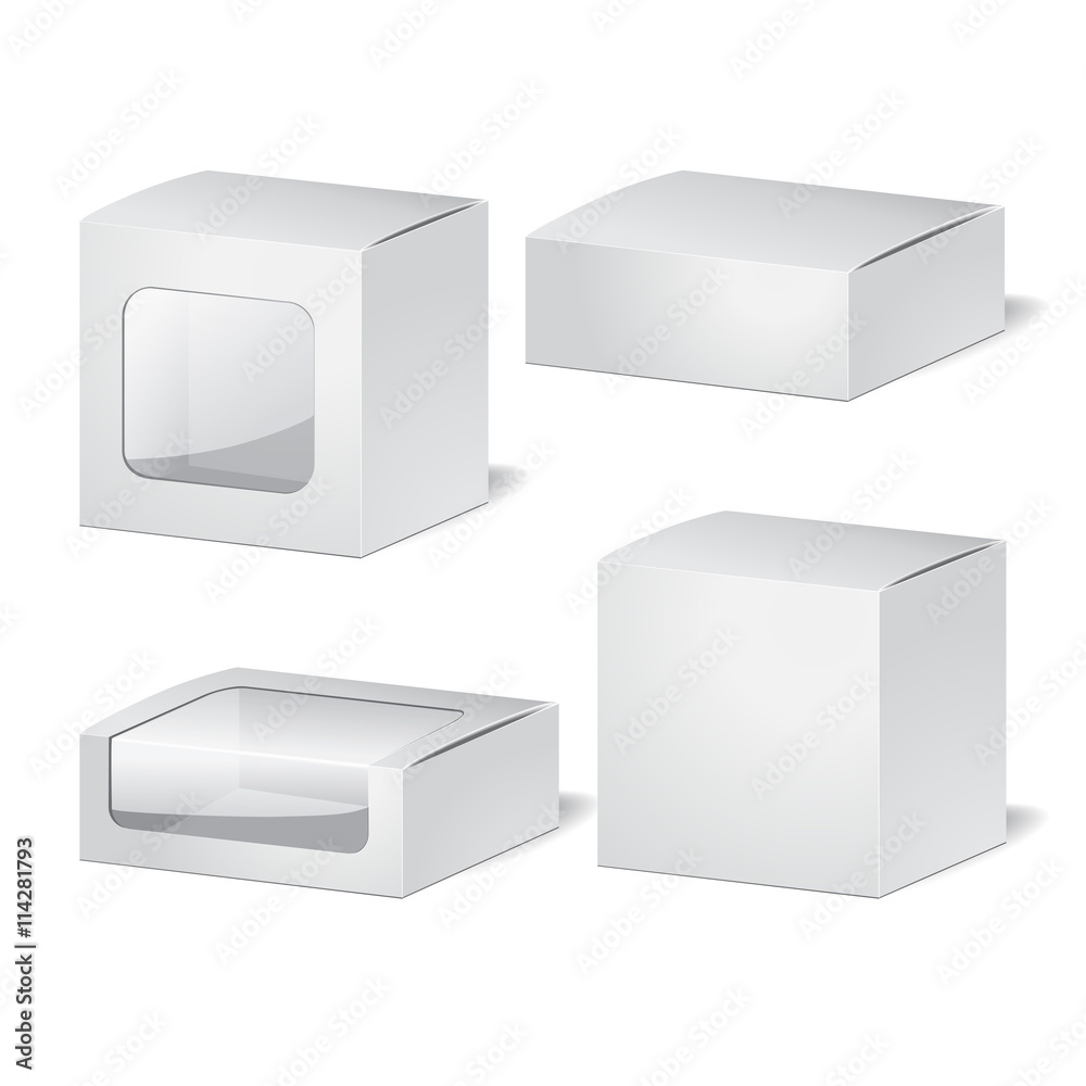 Fototapeta premium set of cadrboard package isolated box on the white background. m