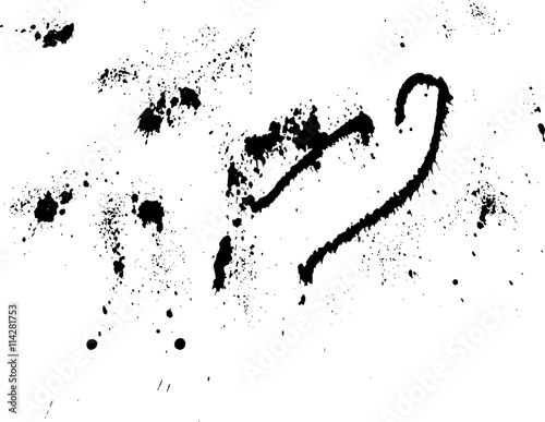 Abstract ink drops background. Black and white vector grunge texture.