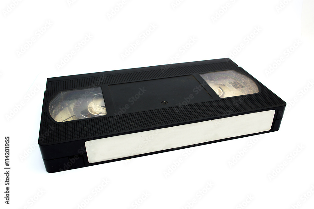 VHS video tape isolated on white background