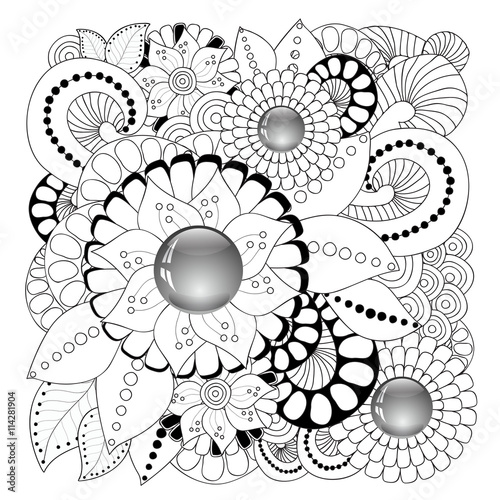 stock vector floral  doodle pattern. decorative element