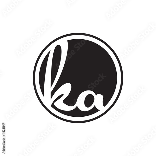 initial letter logo circle with ring ka photo