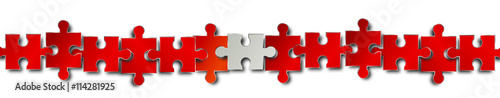 Puzzle Teile Elemente Reihe Rot Band Banner