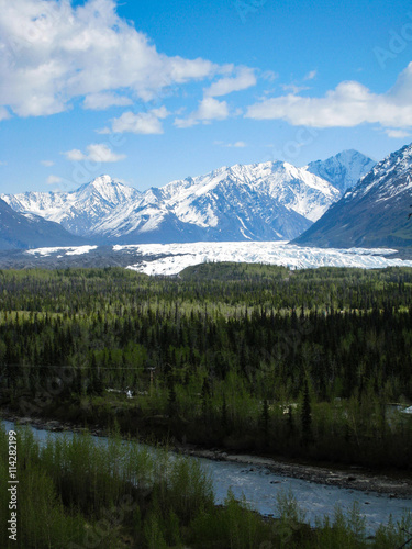 Fototapeta Naklejka Na Ścianę i Meble -  Matanuska glacier from Glenn Highway in Alaska
