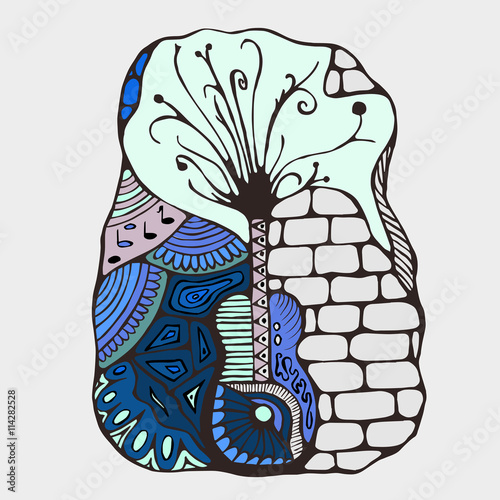 stock vector abstract guitar. doddle pattern. music background