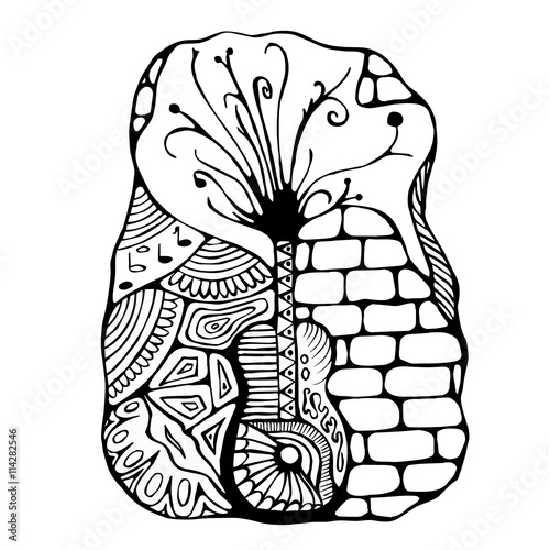 stock vector abstract guitar. doddle pattern. music background