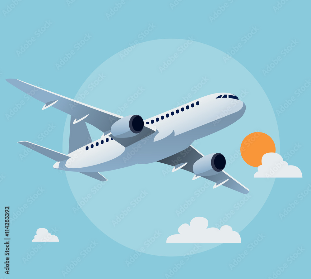 Flat airplane illustration