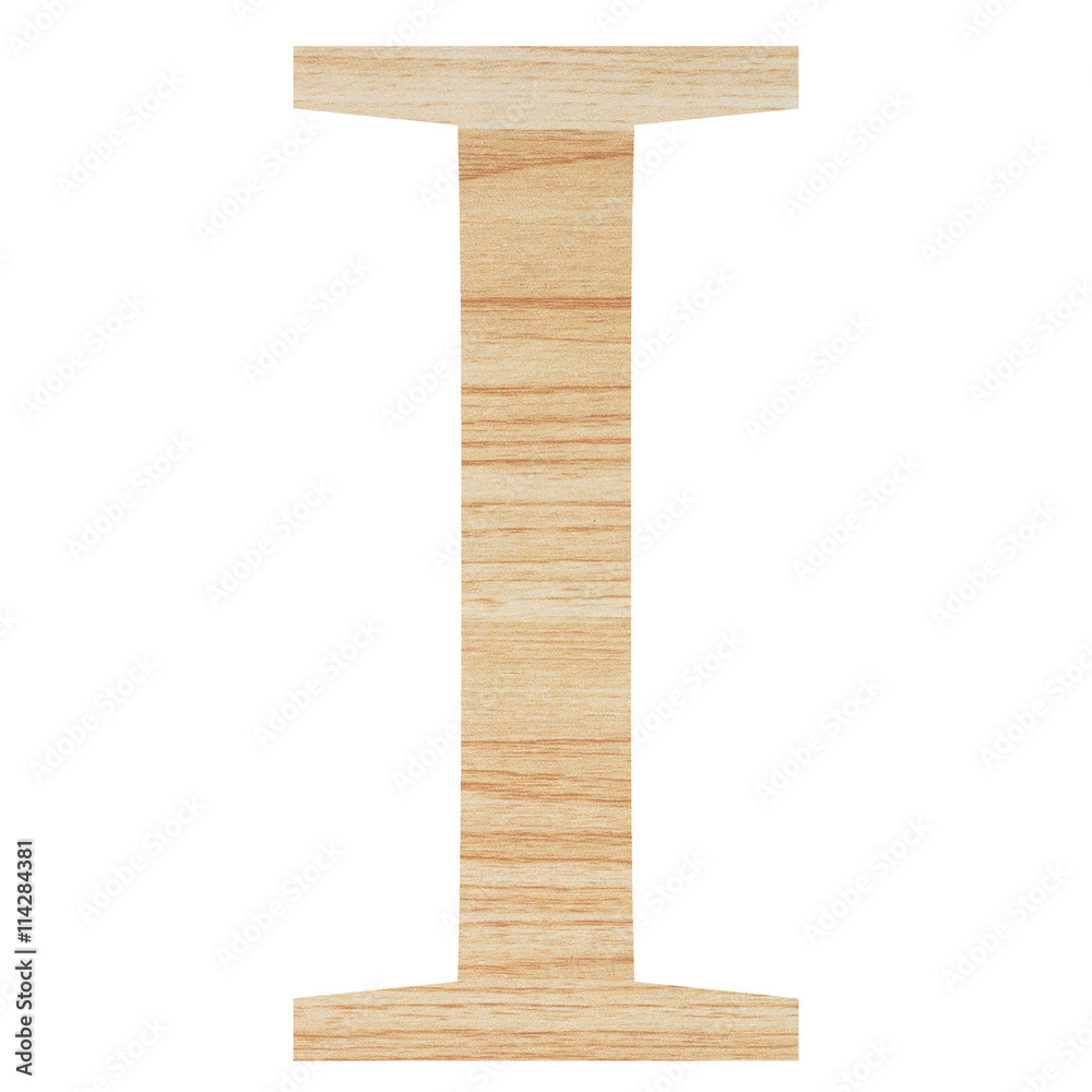 Fototapeta premium English alphabet with wood texture isolated on white background.