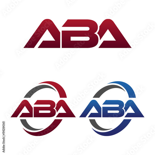 Modern 3 Letters Initial logo Vector Swoosh Red Blue aba