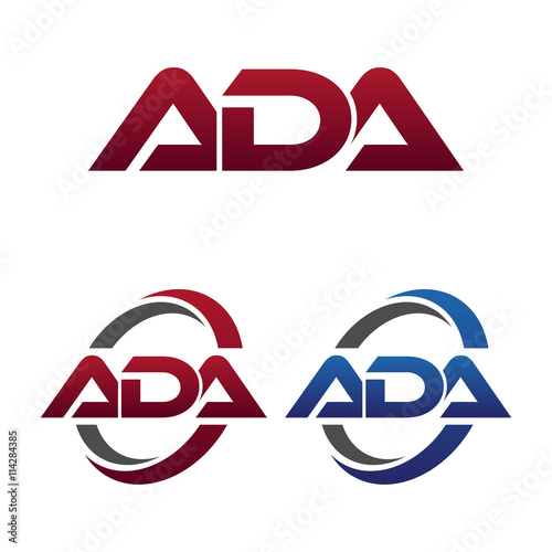 Modern 3 Letters Initial logo Vector Swoosh Red Blue ada