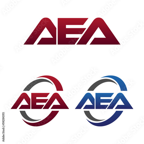 Modern 3 Letters Initial logo Vector Swoosh Red Blue aea