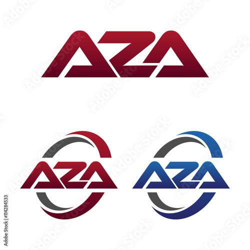 Modern 3 Letters Initial logo Vector Swoosh Red Blue aza photo