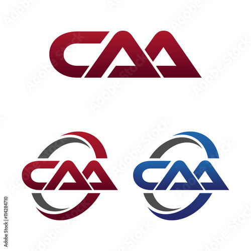 Modern 3 Letters Initial logo Vector Swoosh Red Blue caa photo