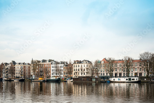 Amsterdam  Netherlands - March 31  2016   Beautiful view of Amst