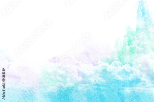 Watercolor illustration of cloud.