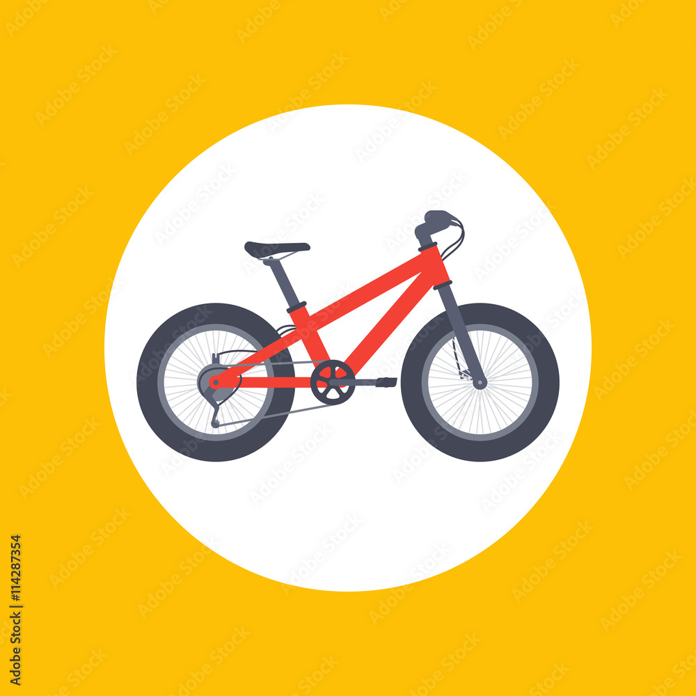 Fototapeta premium Fat bike icon in flat style, vector illustration