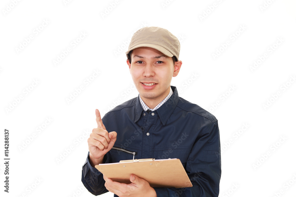 笑顔の作業員 笑顔の作業員