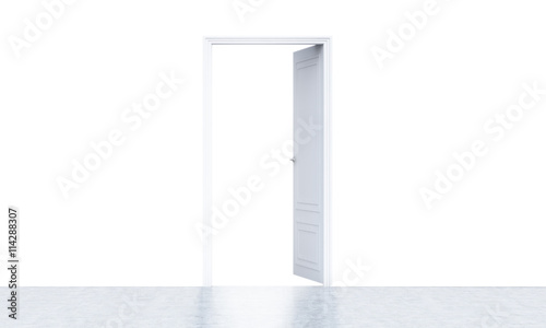 Open door in bright room