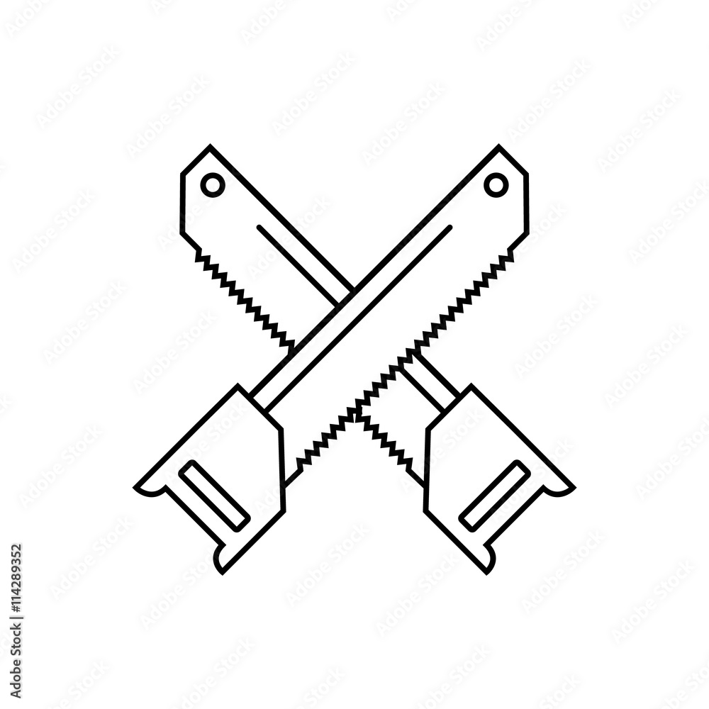 Saw linear icon. Vector illustration. Saw linear icon. Vector illustration.