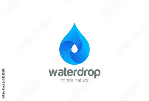 Water drop Logo vector Aqua droplet icon Natural beverage