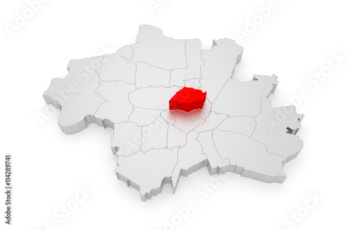Maxvorstadt, München Bezirke 3D