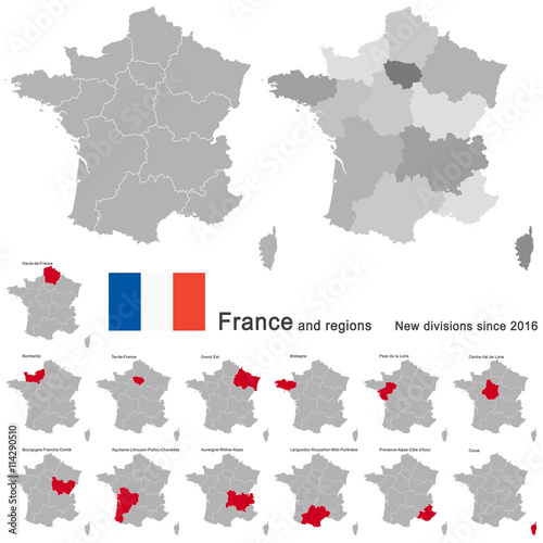 country France and regions since 2016