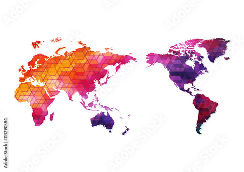 Abstract world map of vector, vector illustration